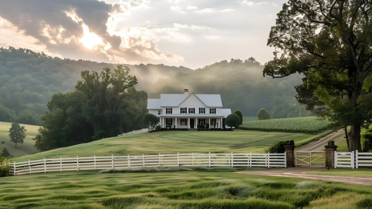 white farmhouse